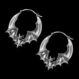 Vampire Bat Hoop Earrings
