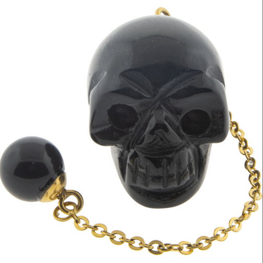 Gemstone Skull Pendulums