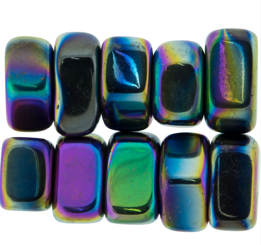 Rainbow Magnetic Hematite Tumbled