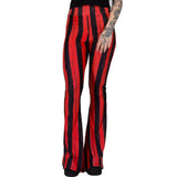 Distressed Red And Black Striped Hellz Bellz Bell Bottoms | TooFast