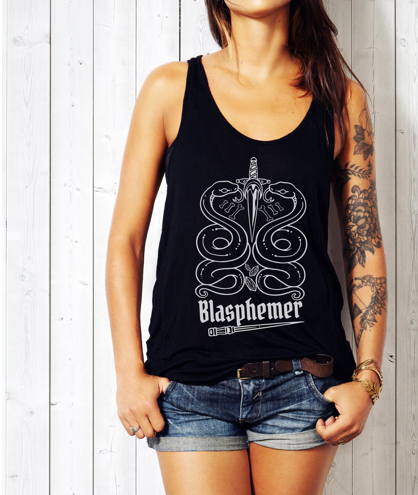 Blasphemer Snakes Racerback Tank Top