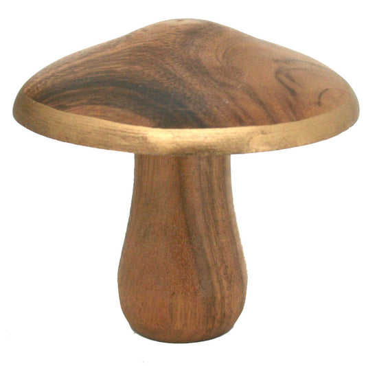 Small Acacia Wood Mushroom with Gold Edge