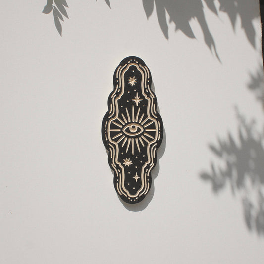 Eye- Carved Wall Hanging: 11"