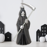 Grim Reaper Horror Glass Ornament, Spooky Halloween