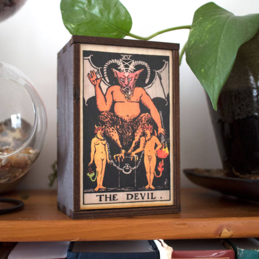 Tarot - 15 - The Devil Full Color Stash Box