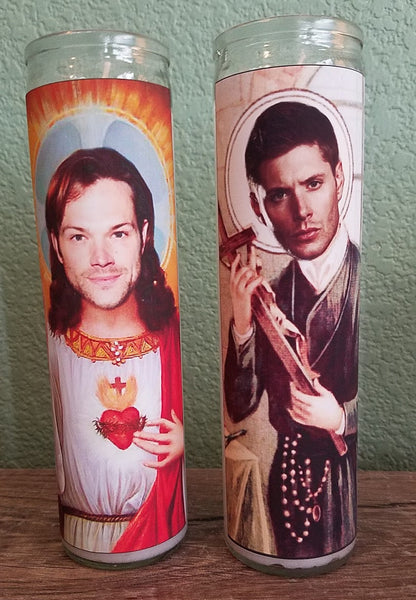 Sam and Dean Saint Candle Set