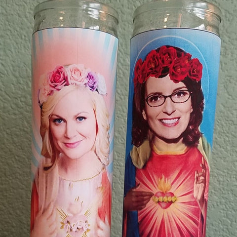 Amy Poehler and Tina Fey Saint Candle Set - Tina & Amy Prayer Candle Set