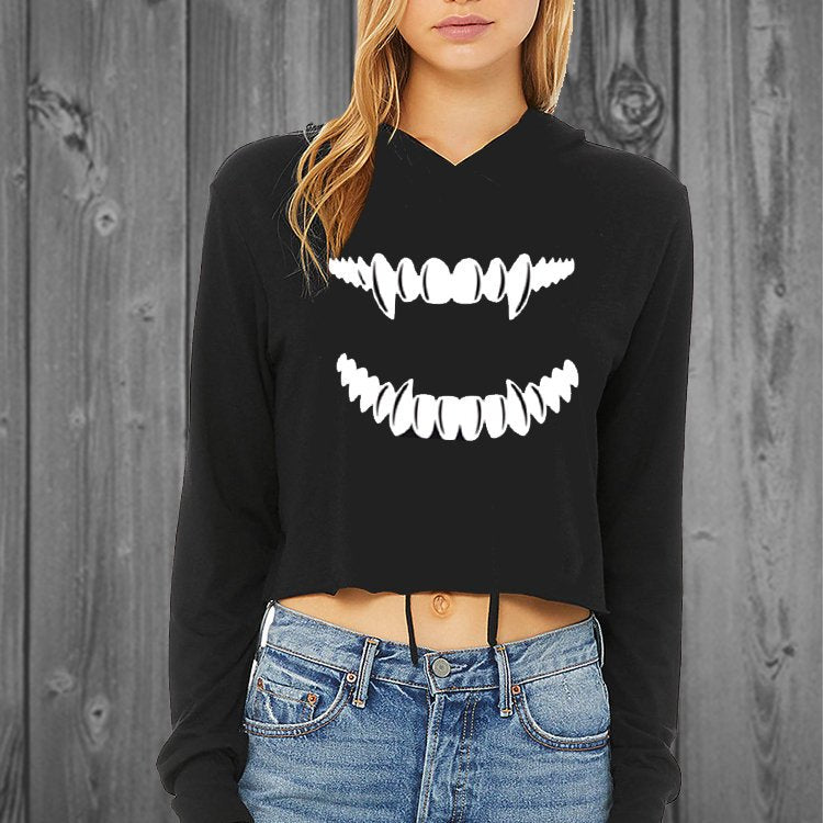 Fangs Women's Cropped Hoodie