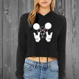 Metal Mouse Womens Cropped Hoodie