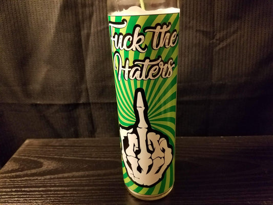 Fuck The Haters Saint Candle - Banishment Candle