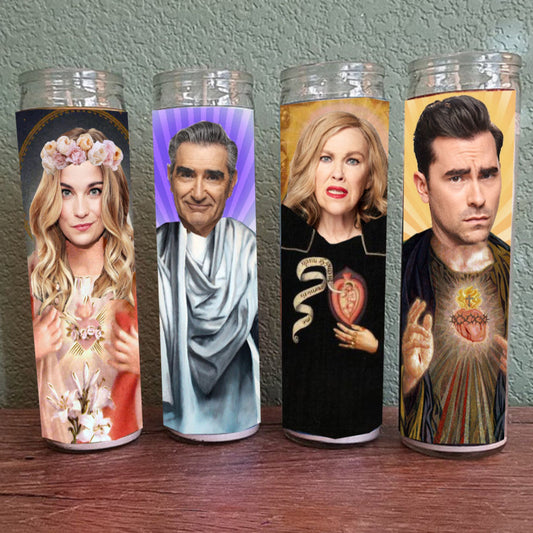 Schitt's Creek Saint Candle Set of 4 -Moira Rose, Johnny Rose, David Rose & Alexis Rose