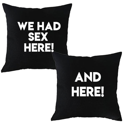We Had Sex Here, and Here Pillow Case Sets 16x16 or 18x18