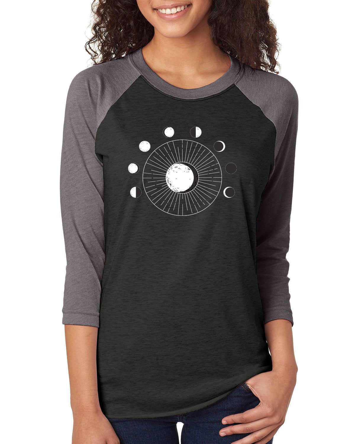 Moon Phase Unisex Raglan 3/4 Sleeve T-Shirt