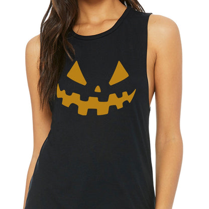 Jack -O- Lantern Halloween Muscle Tank