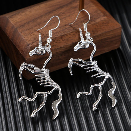 Unicorn Skeleton Earrings