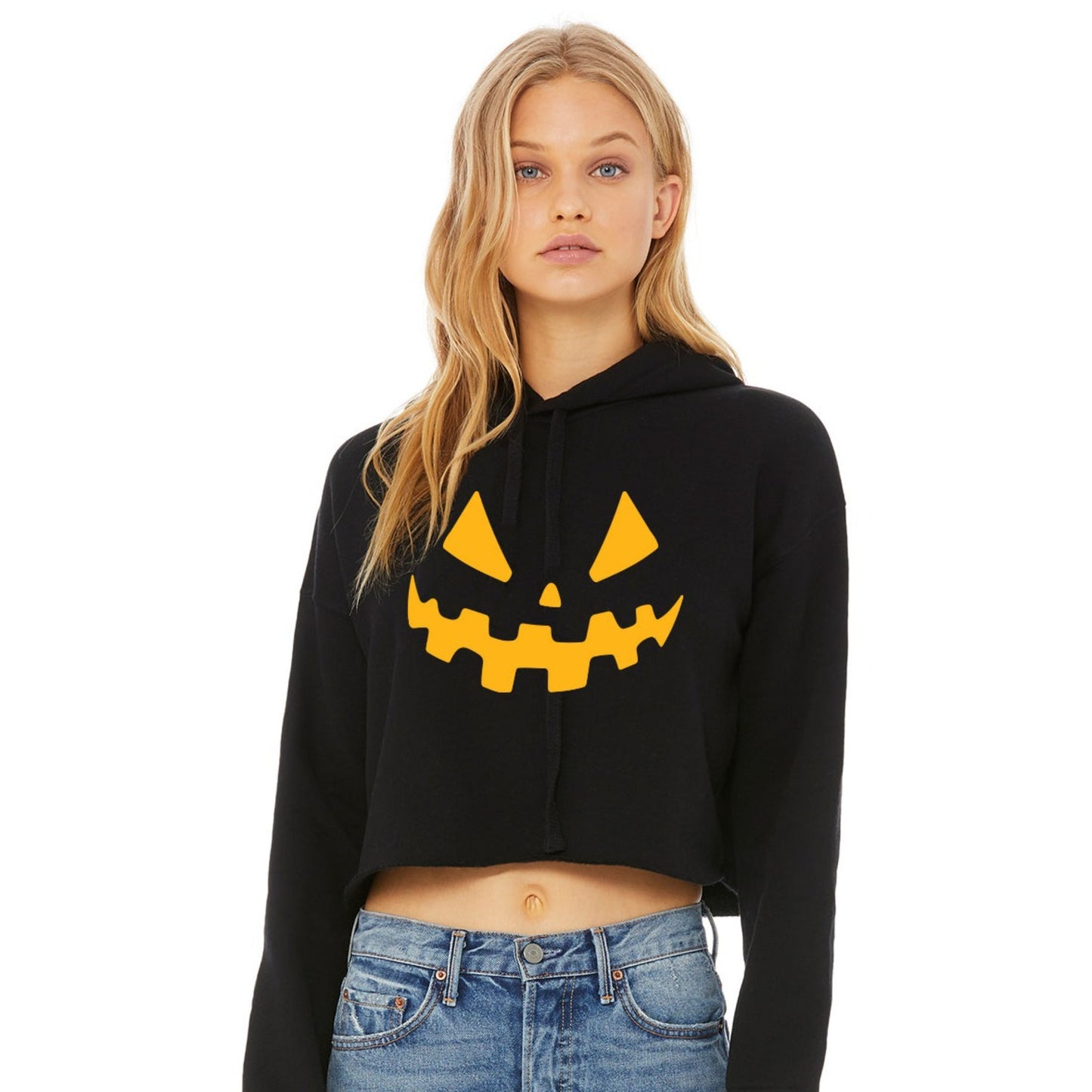 Jack -o- Lantern Crop Hoodie