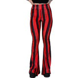 Distressed Red And Black Striped Hellz Bellz Bell Bottoms | TooFast