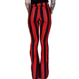 Distressed Red And Black Striped Hellz Bellz Bell Bottoms | TooFast